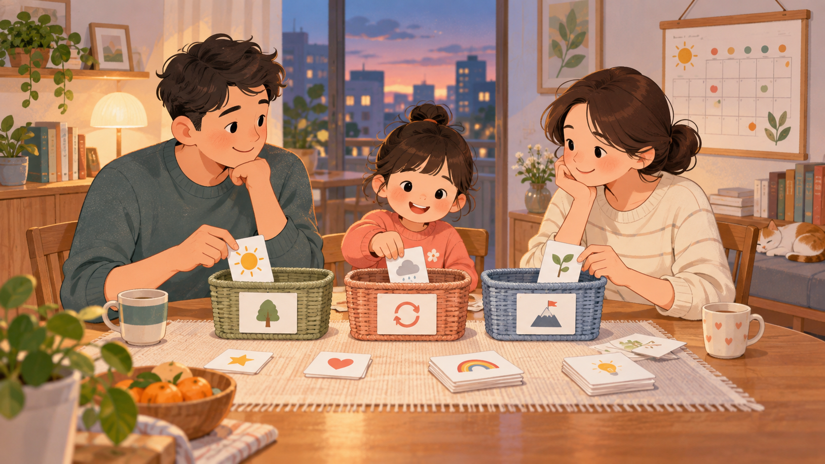 双职工家庭周末复盘：用三篮卡片调整下周规则
